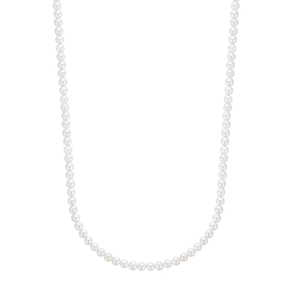 Collier Perle Pierre Précieuse Or 4mm (38cm)