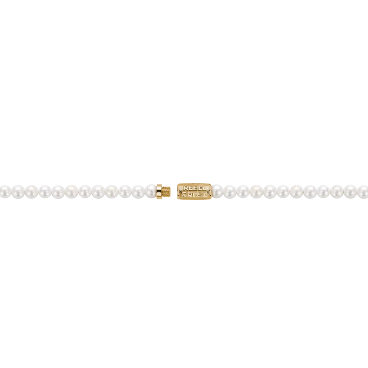 Collier Perle Pierre Précieuse Or 4mm (38cm)