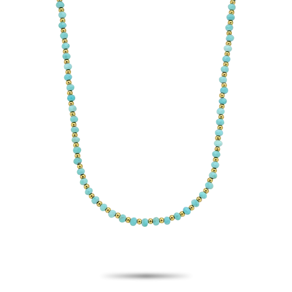 Collier Mix Turquoise Or - 4mm (38cm)