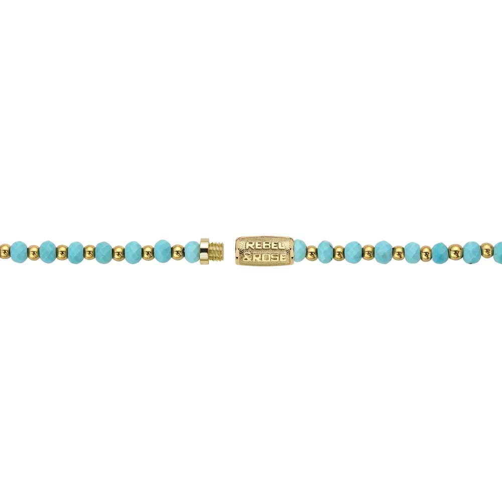 Collier Mix Turquoise Or - 4mm (38cm)