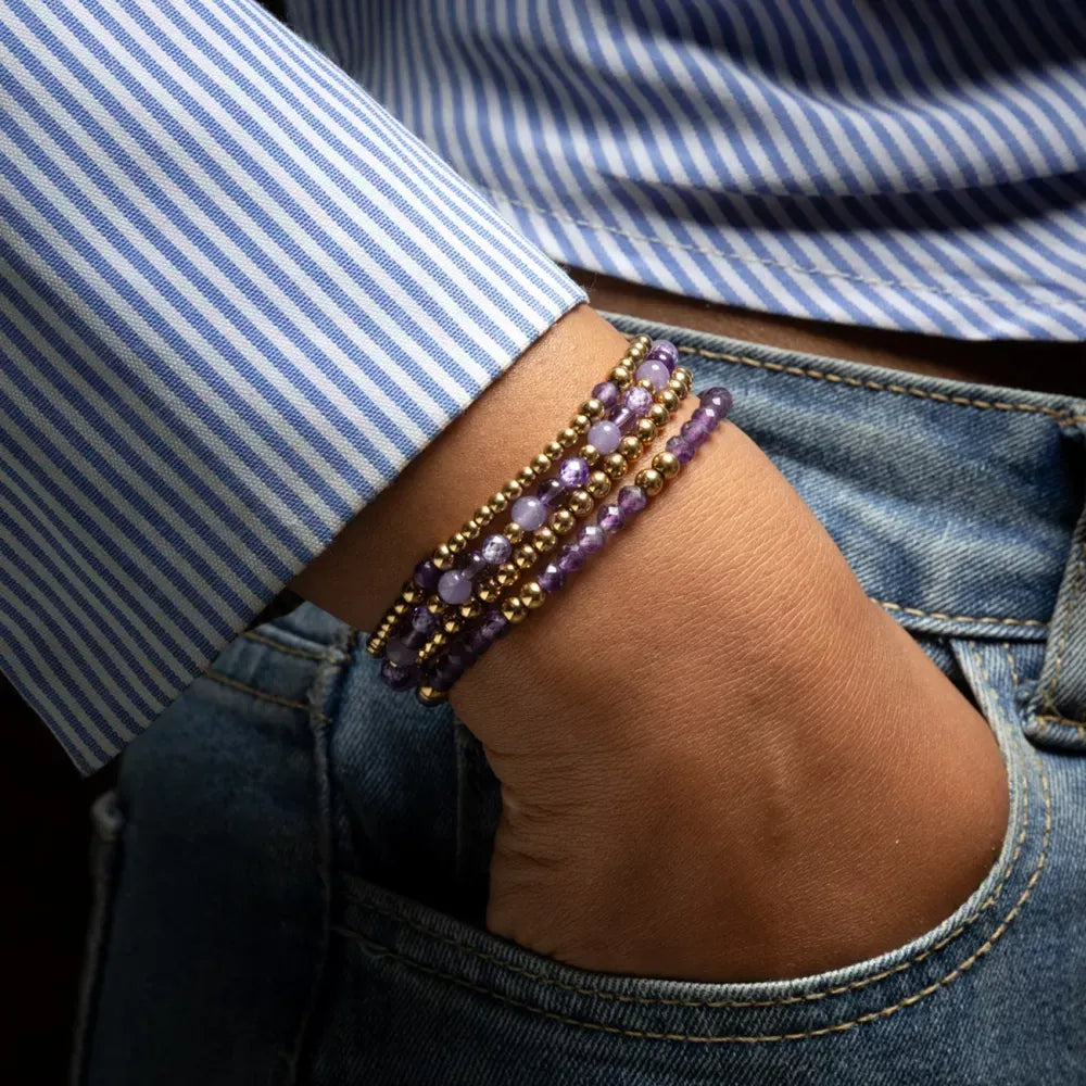 Rochers Glam Violet & Or Jaune