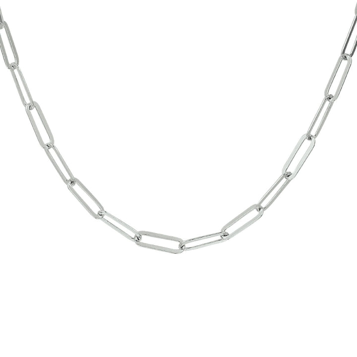 Zilveren paperclip ketting – gerhodineerd 925