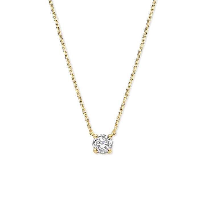 9k collier zirkonia 40 - 42 - 44 cm 9K geel kleurig