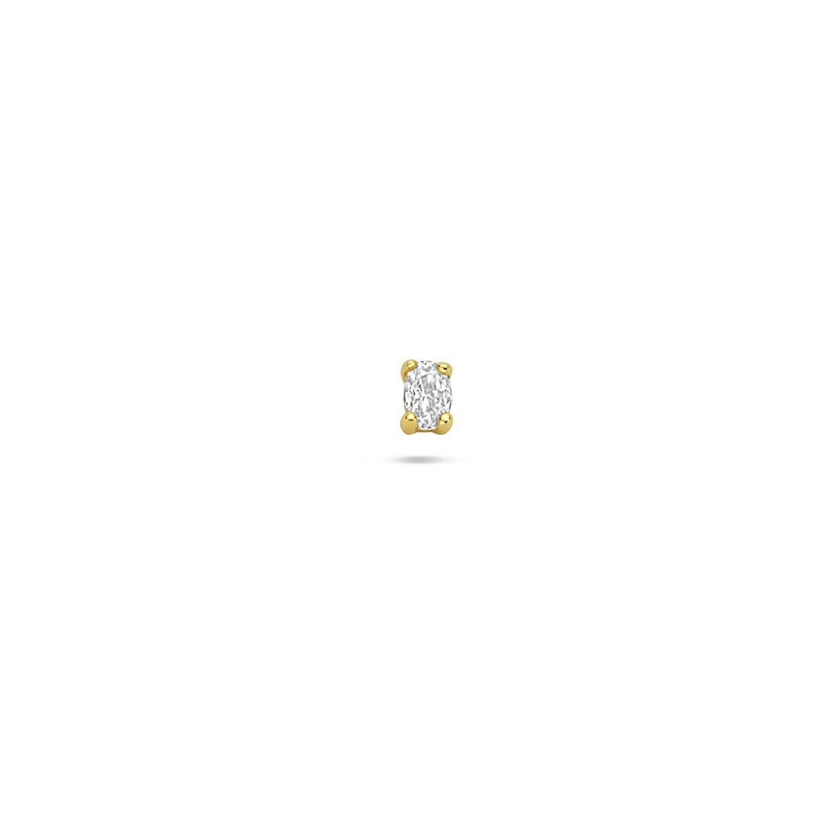 Piercing en argent 925 doré avec zircon ovale.