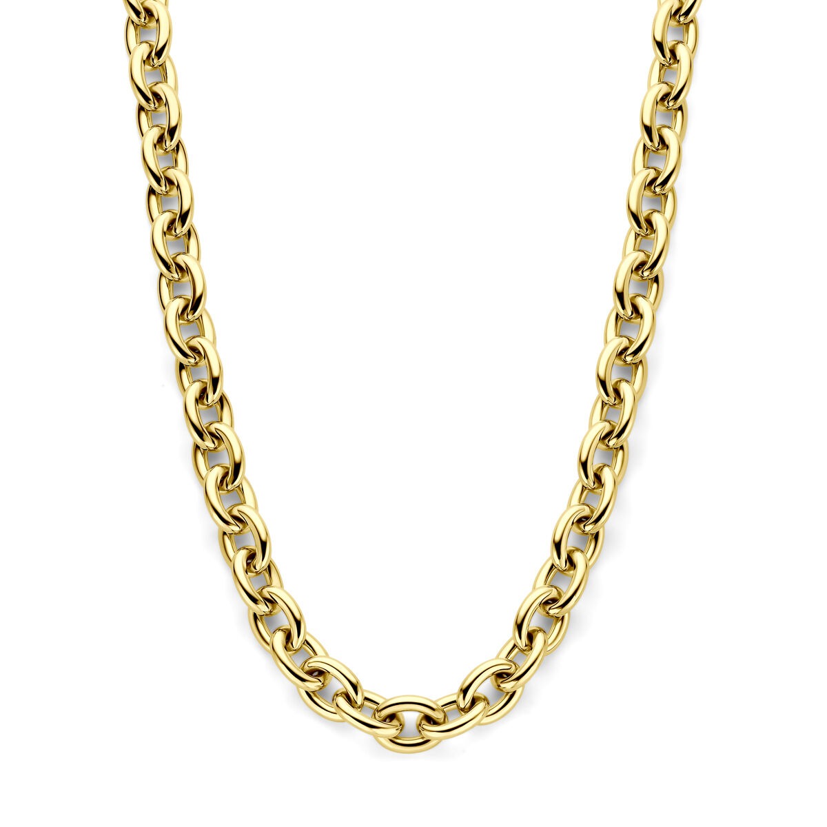 Collier en or 14 carats avec maillons en forme d'ancre pour femmes.