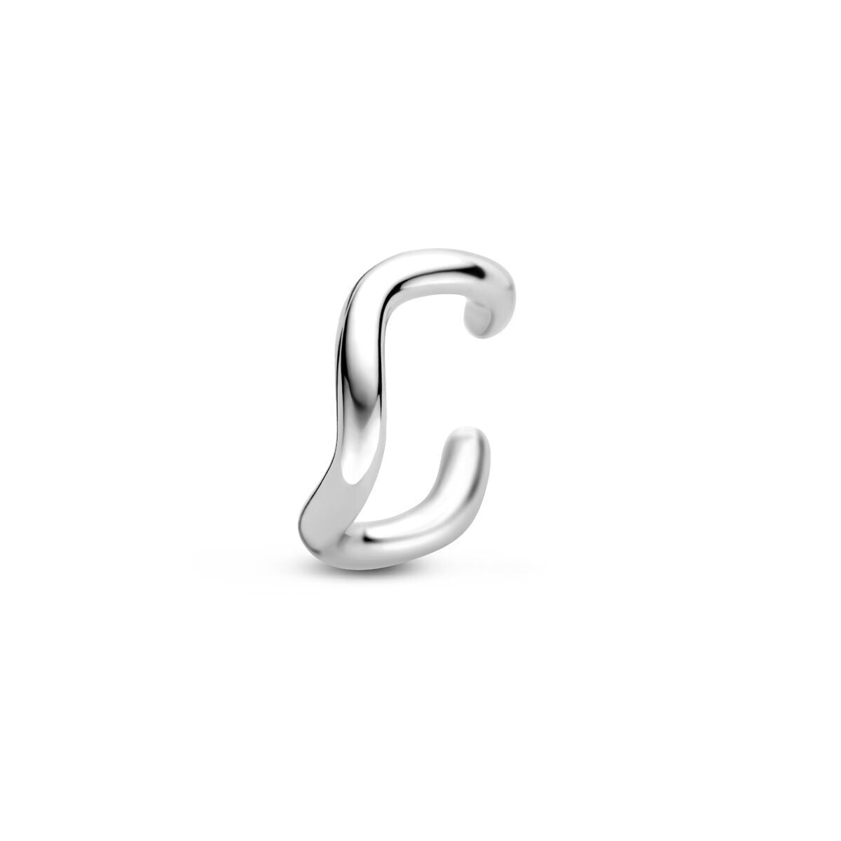 Ear cuff en forme ondulée en argent rhodié 925.