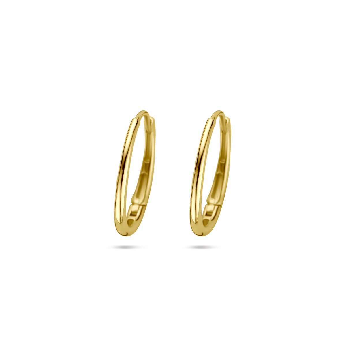 Boucles d'oreilles en or jaune 14 carats avec fermoir à charnière.
