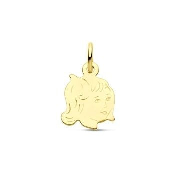 9k Geelgouden hanger kinderhoofdje