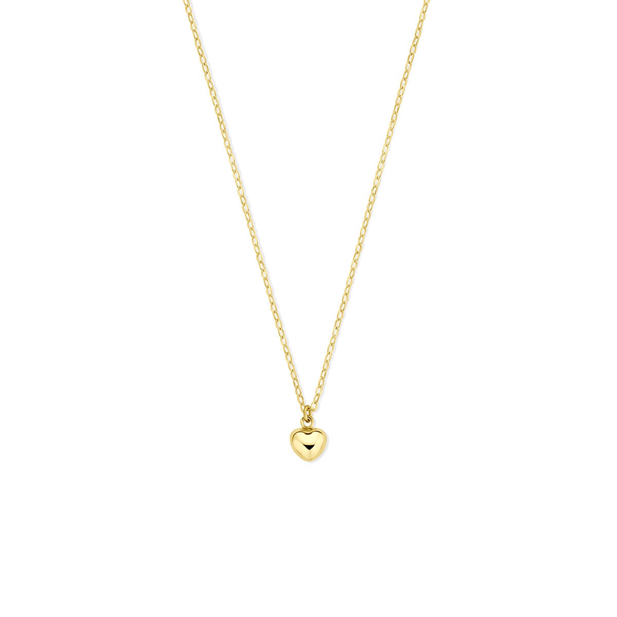 Collier en or 14 carats avec un pendentif en forme de cœur.