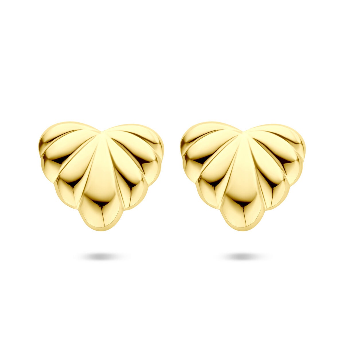 Puces d'oreilles en acier doré 25x29mm – en forme de cœur