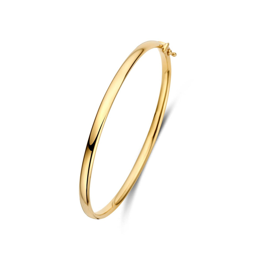9k Geelgouden bangle met scharniersluiting
