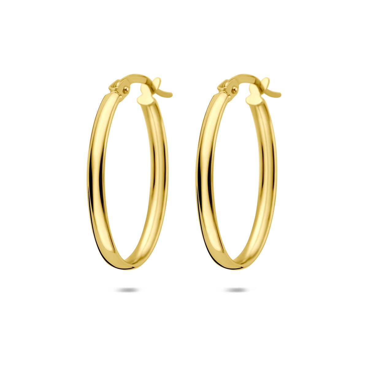 Boucles d'oreilles en or jaune 14 carats, de forme ronde, mesurant 24 mm.
