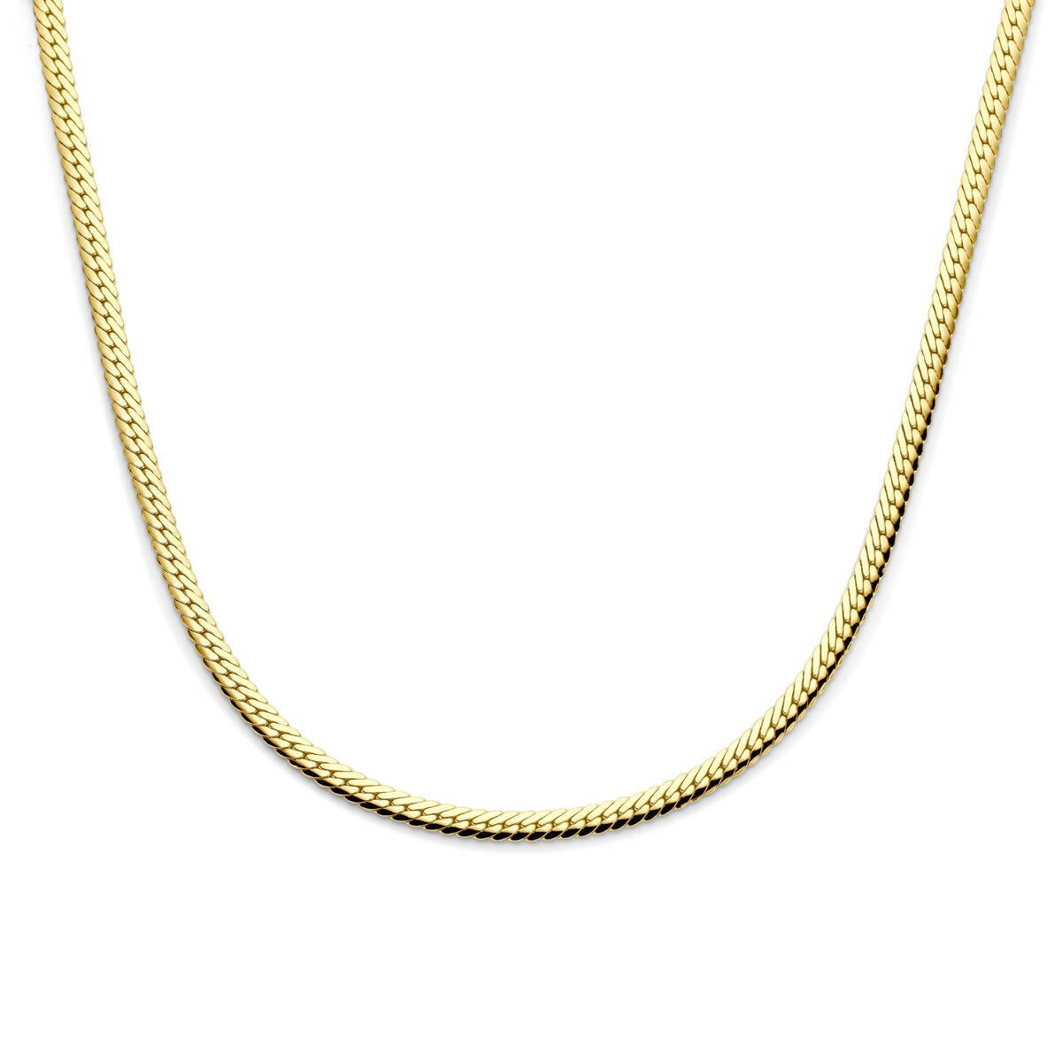 Collier gourmette en argent 925 avec plaquage en or jaune.