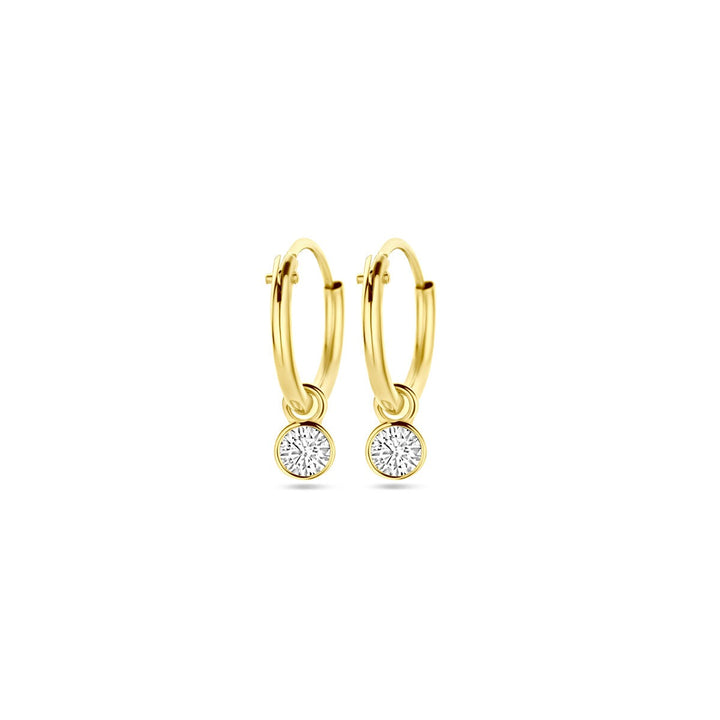 Gouden oorringen met zirkonia – 14k, zetkast