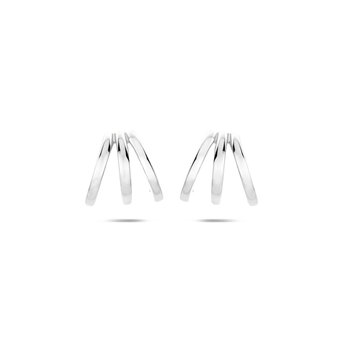 Boucles d'oreilles en argent 925 avec plusieurs cercles superposés.