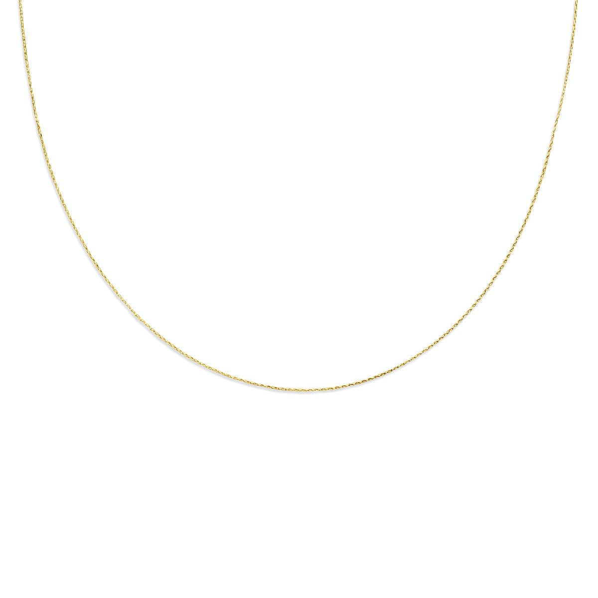 Collier en or jaune 14 carats au design raffiné de 1 mm de large.