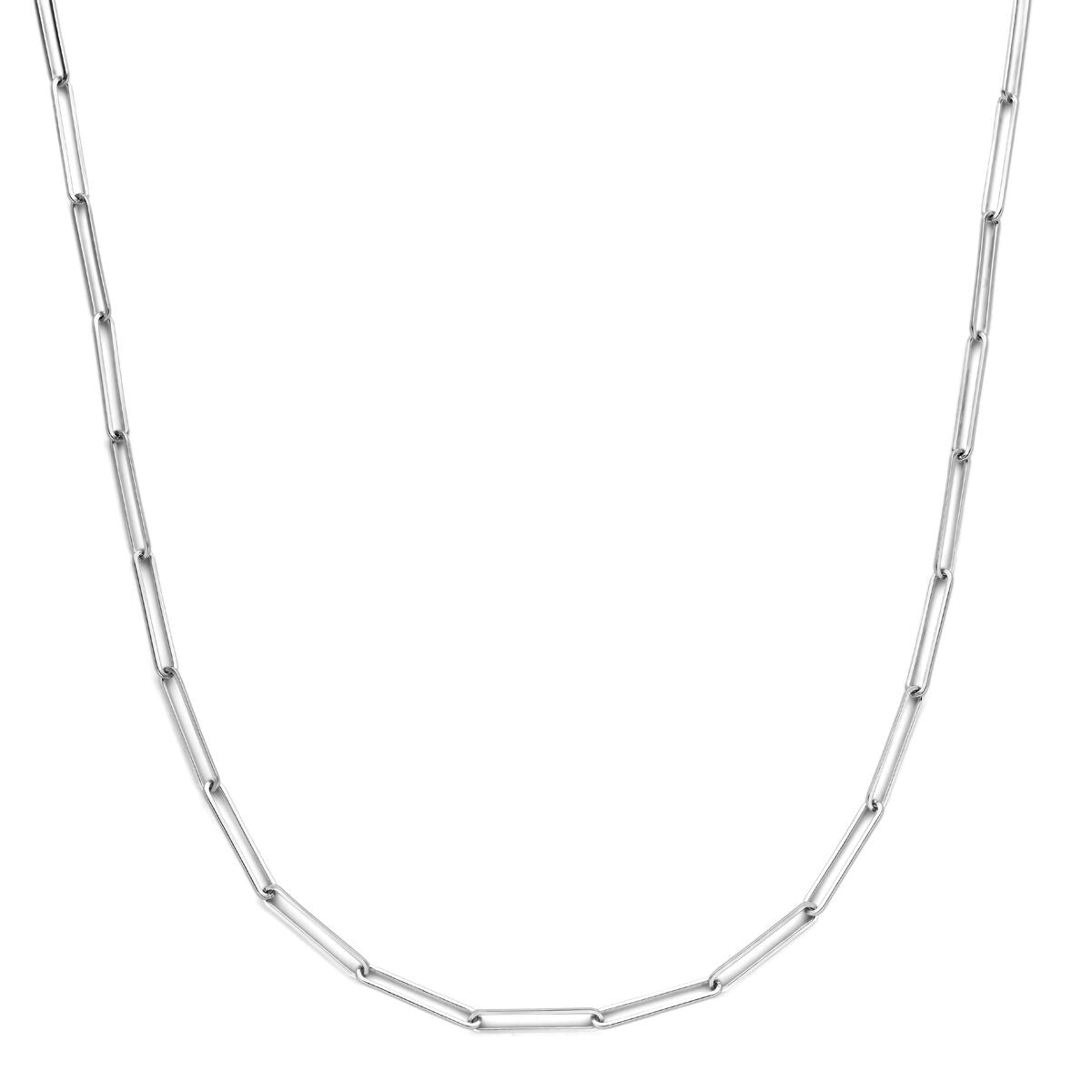 Collier en argent rhodié de 45 cm avec maillons en forme d'ancre de 3,6 mm.