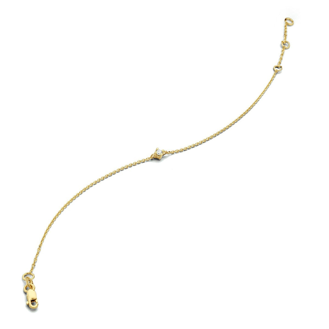 14k Geelgouden armband met diamant 0,10 ct