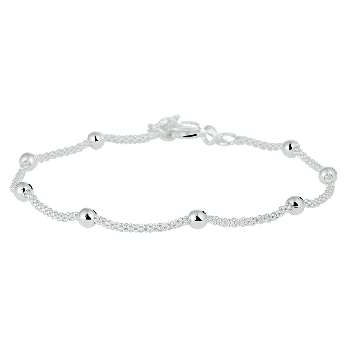 Bracelet en argent avec maillons en forme de billes.