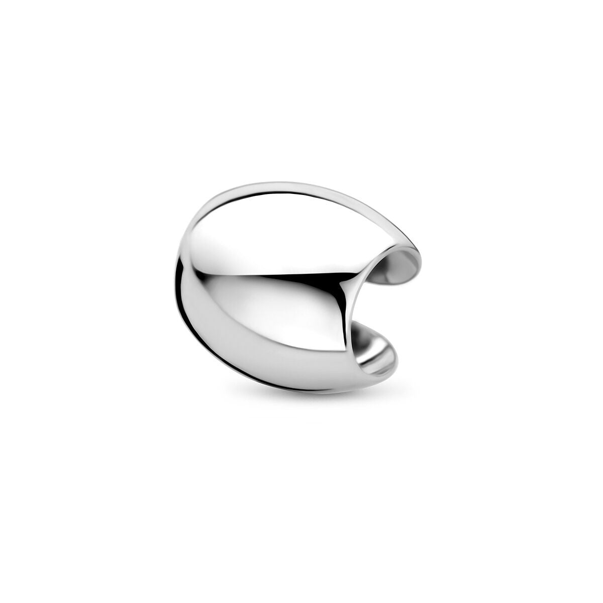Ear cuff en argent rhodié de 11,5 mm, au design lisse et moderne.