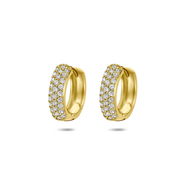 14k Geelgouden klapoorringen met lab grown diamant