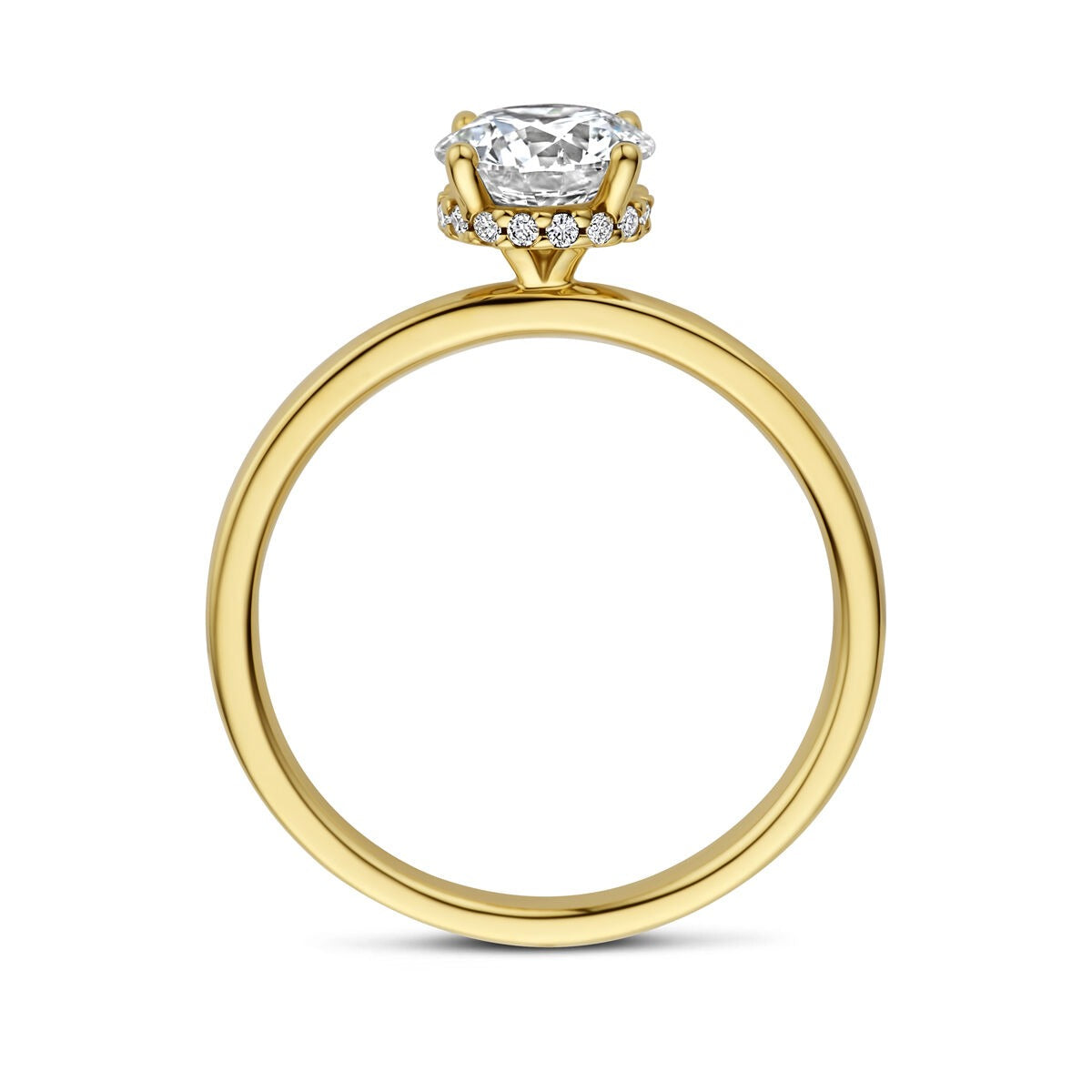 Bague en or jaune 14k avec diamant lab grown 1.07ct