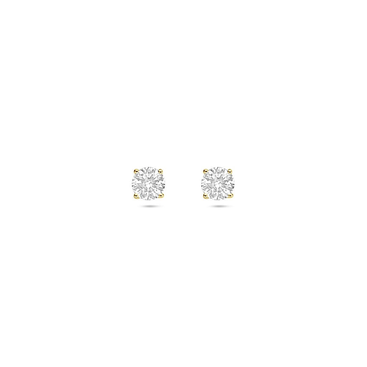 Boucles d'oreilles en or jaune 14k avec diamants lab-grown de 0,50 ct.