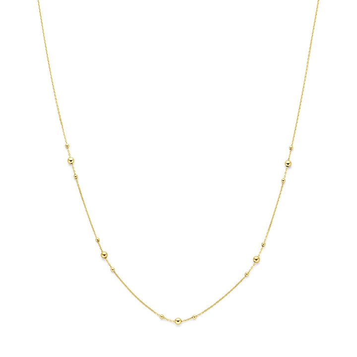 14k Geelgouden collier met bolletjes