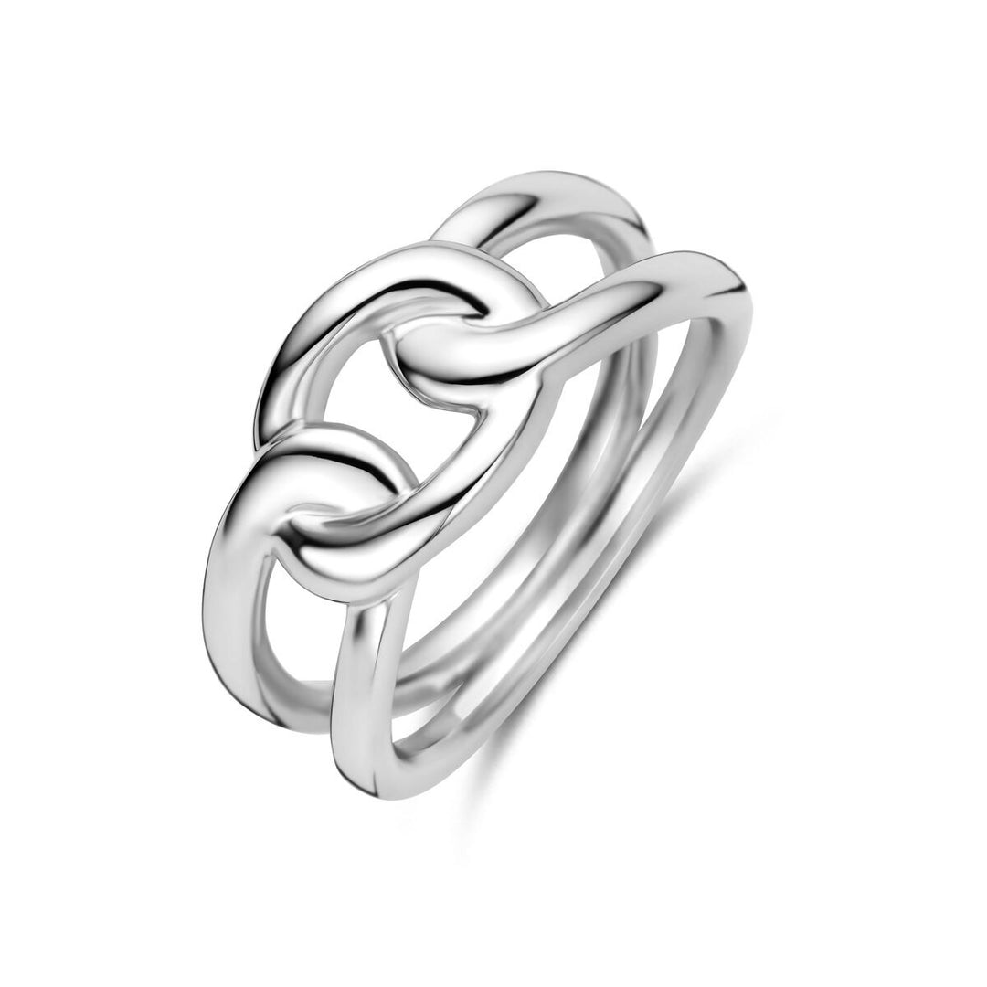 Gerhodineerd 925 zilveren unisex ring