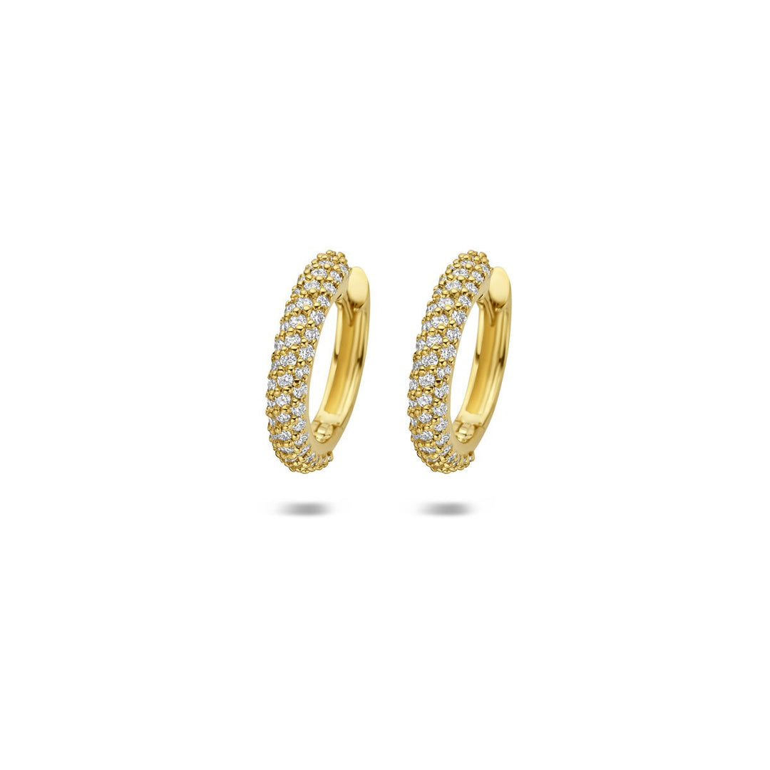 14k Geelgouden klapoorringen met lab grown diamant