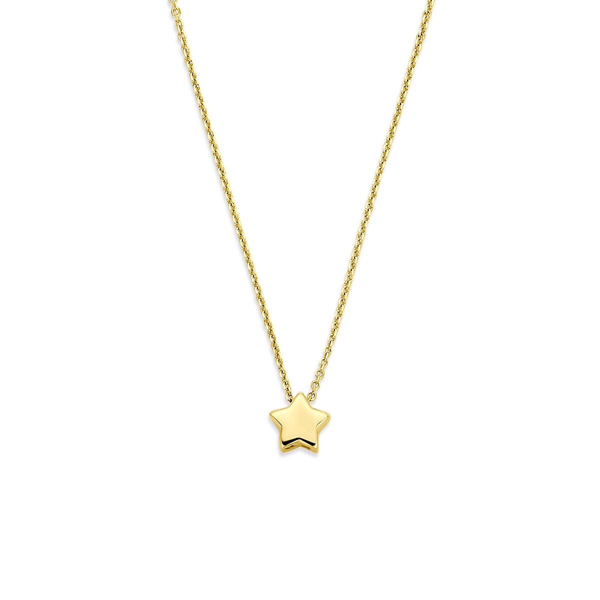 Collier en or jaune 14 carats avec un pendentif en forme d'étoile.