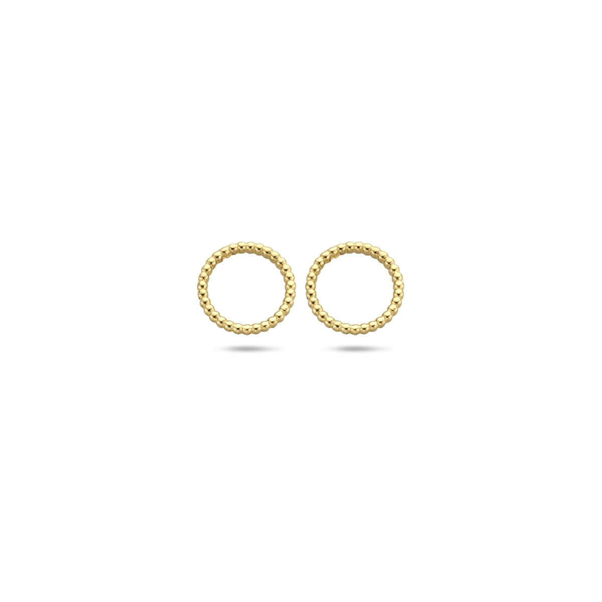 Boucles d'oreilles en or 14 carats avec un design en rond torsadé.
