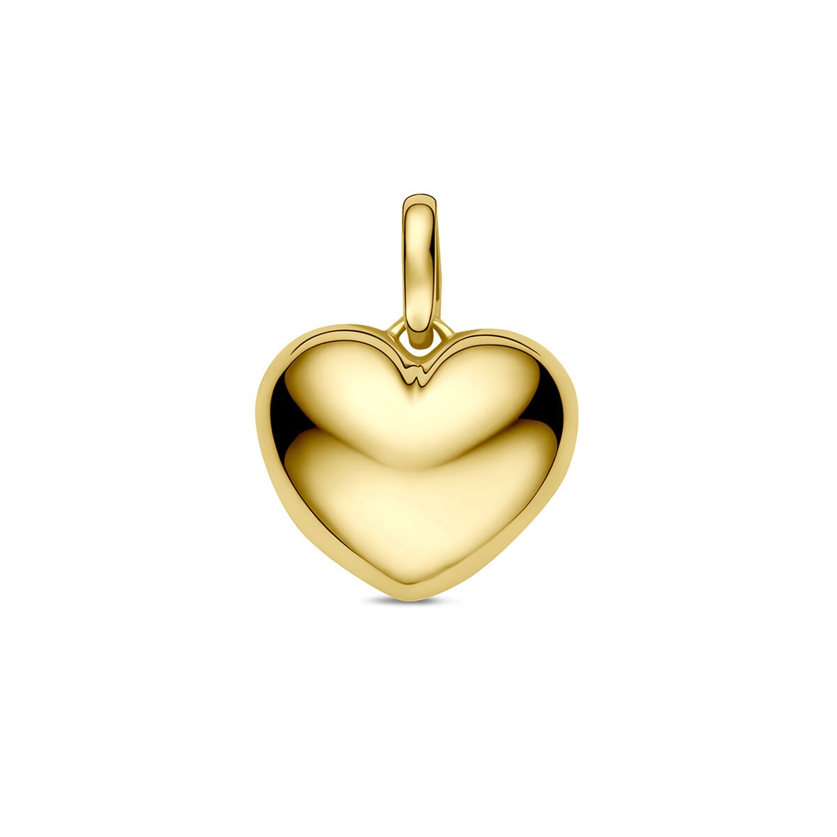 Pendentif en cœur en or jaune 9 carats, poli et brillant.