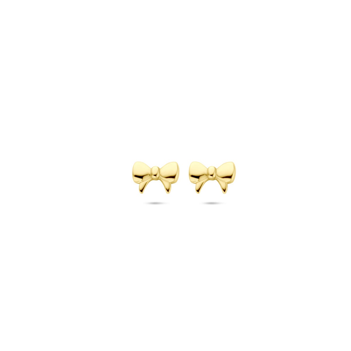 Boucles d'oreilles en or jaune 14 carats en forme de nœud.