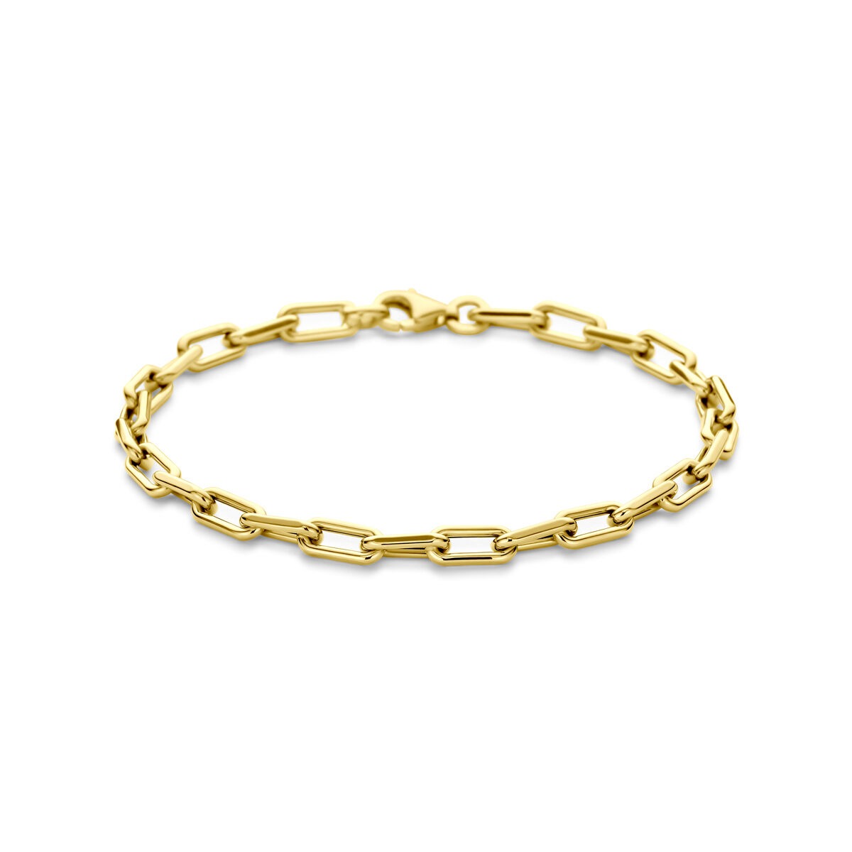 Bracelet en or 14 carats avec maillons en forme d'ancre de 4 mm.