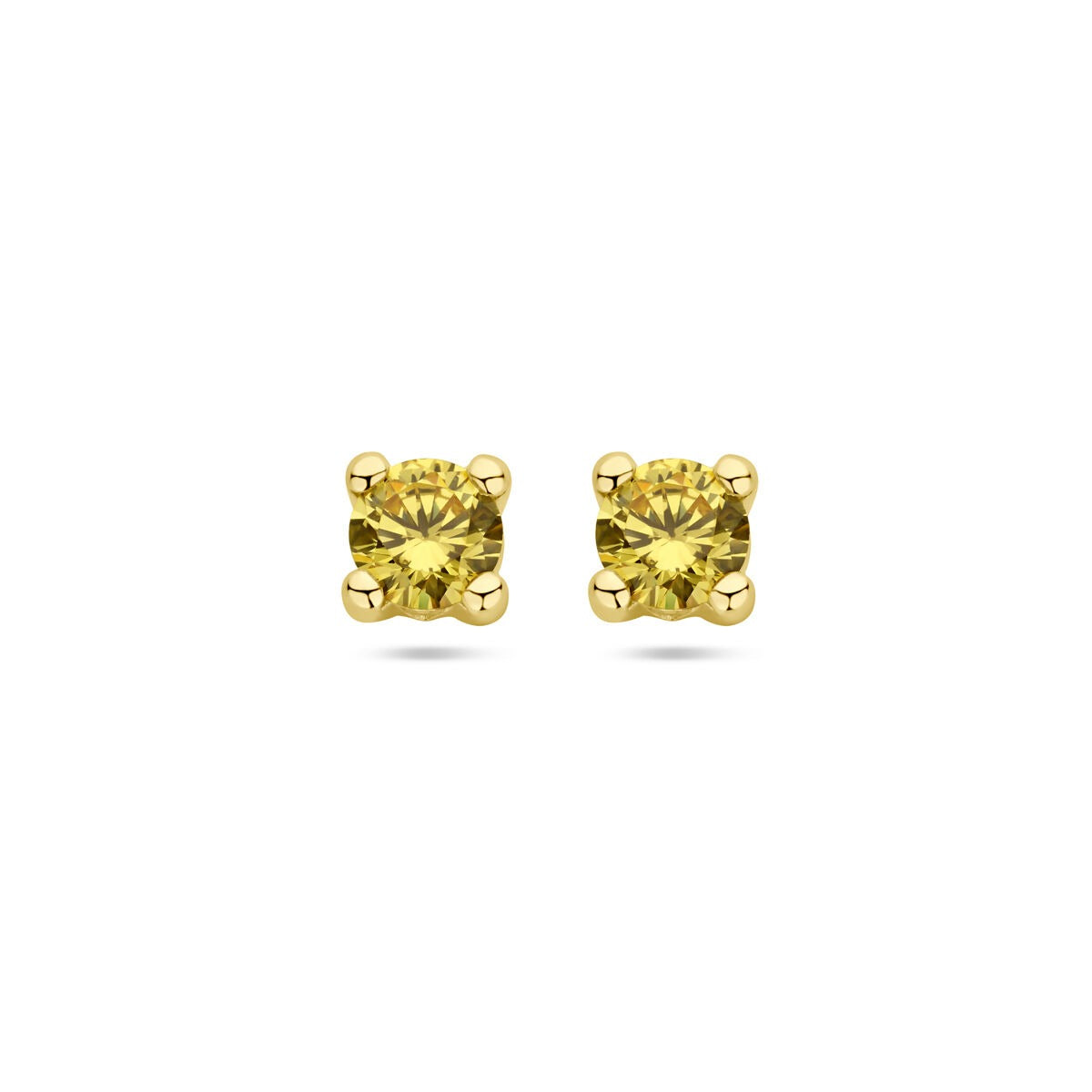 Boucles d'oreilles en or jaune 14 carats avec des citrines synthétiques.