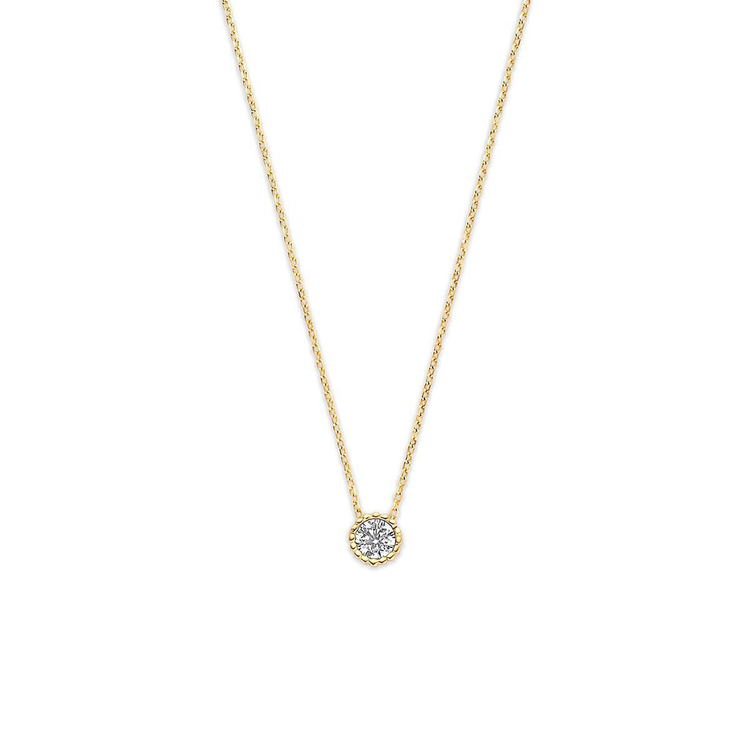 9k geelgouden collier met zirkonia