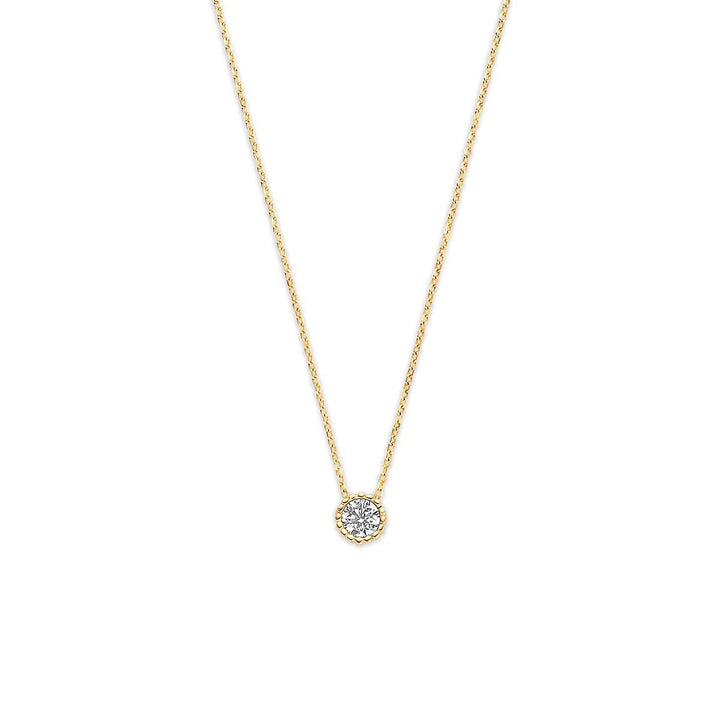 9k geelgouden collier met zirkonia