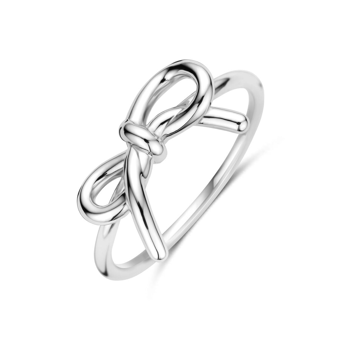 Bague en forme de nœud en argent rhodié 925.