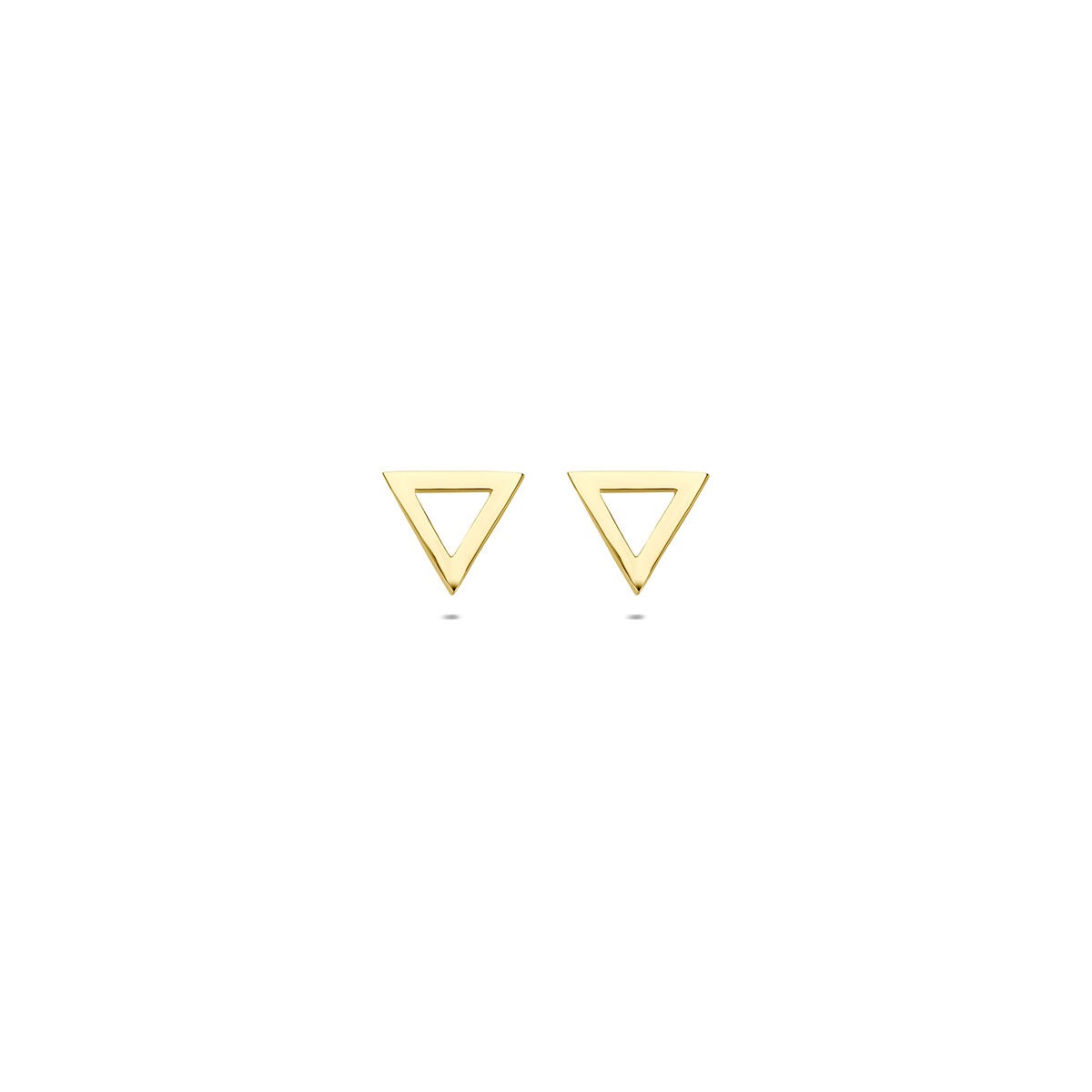 Boucles d'oreilles en or jaune 9 carats en forme de triangle.