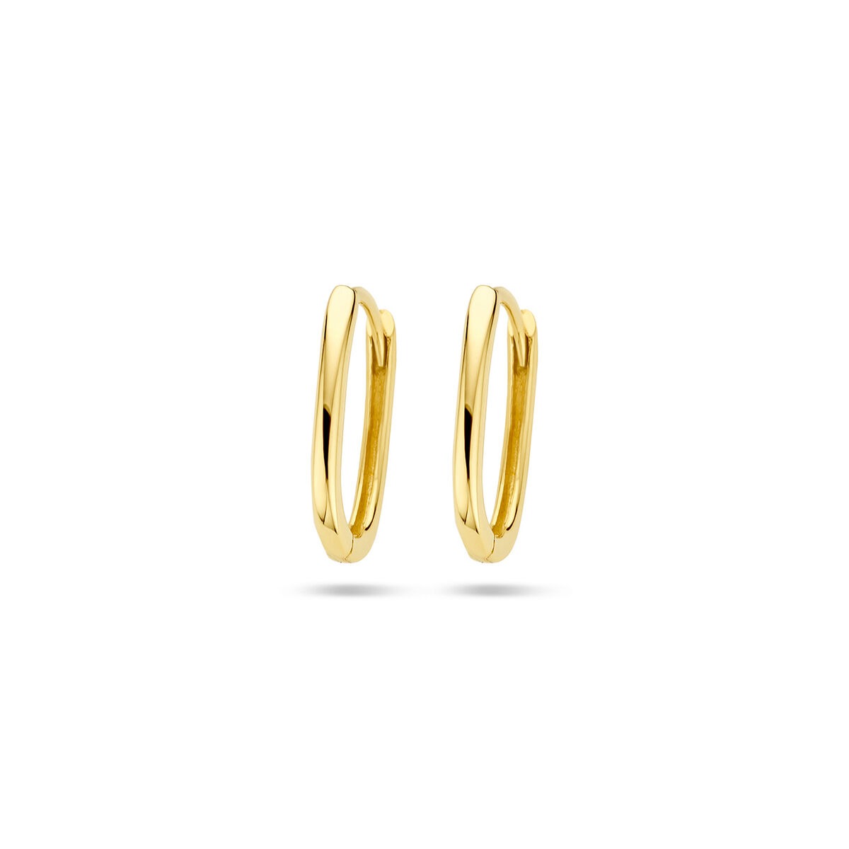 Boucles d'oreilles en or jaune 9 carats de forme paperclip.