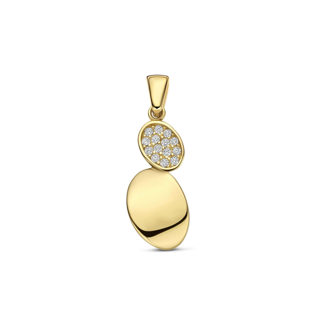 9k Geelgouden hanger met zirkonia