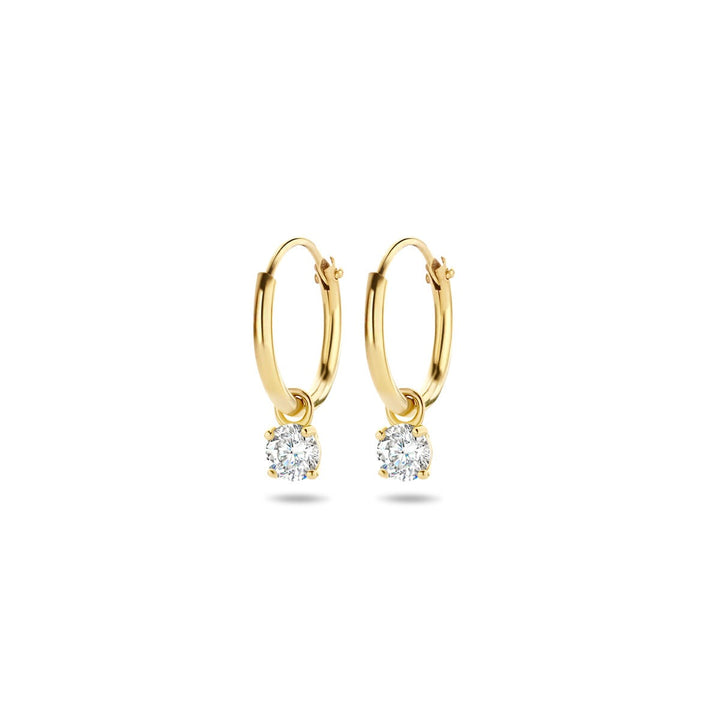 Gouden oorringen met zirkonia – 14k, chaton gezet