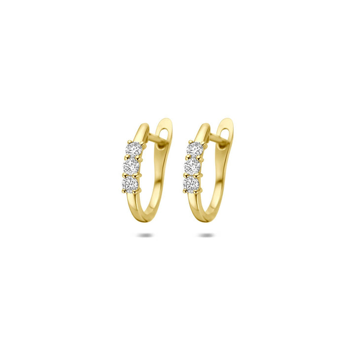 14k Geelgouden klapoorringen met diamant