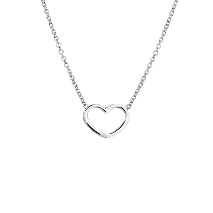 Zilveren collier met hartje – gerhodineerd 925 zilver