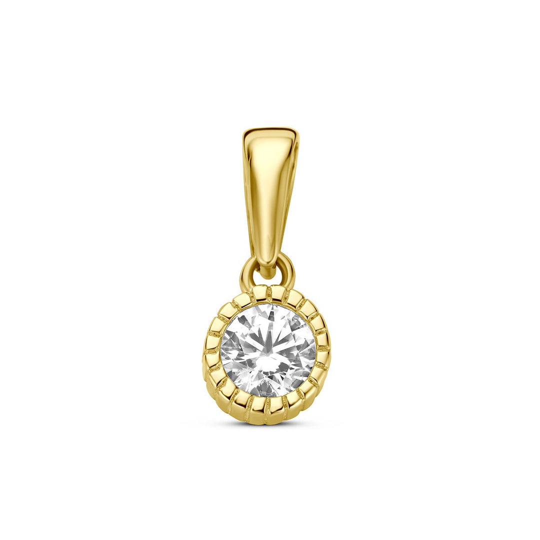 9k Geelgouden hanger met zirkonia