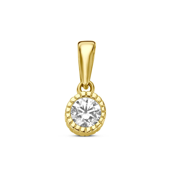 9k Geelgouden hanger met zirkonia