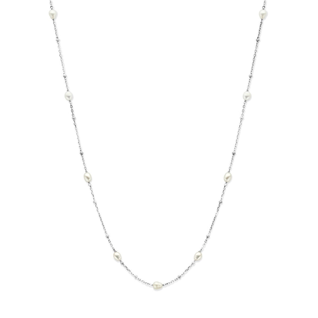 Gerhodineerd 925 zilveren collier met parels