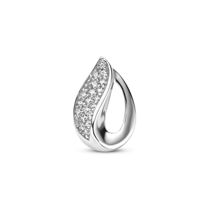 Gerhodineerde 925 zilveren hanger met pavé zirkonia