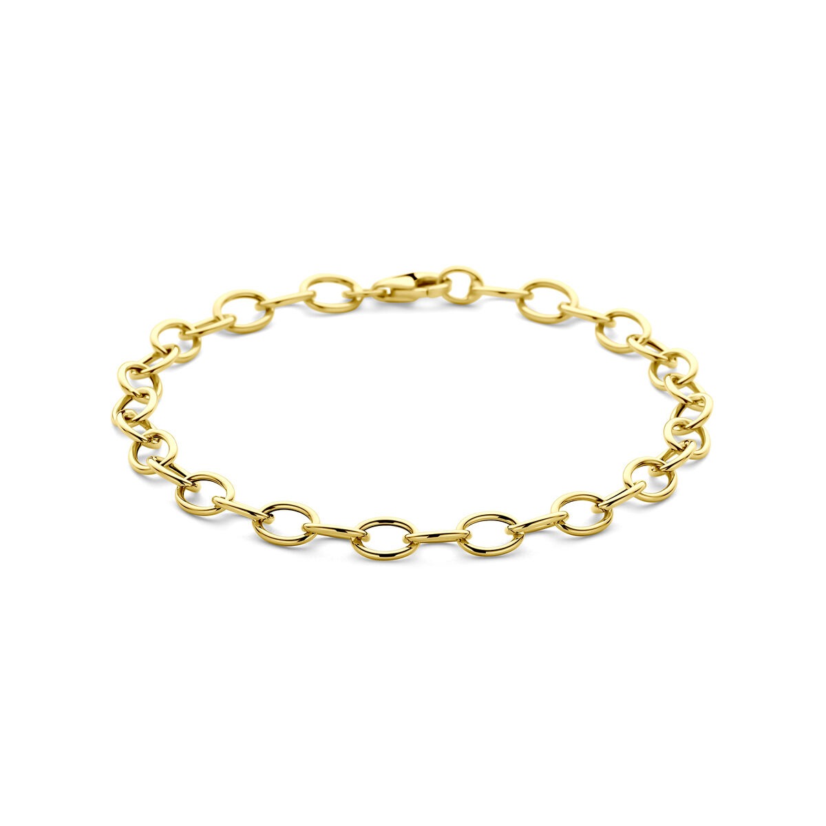Bracelet en or jaune 14 carats avec maillons en forme d'ancre.